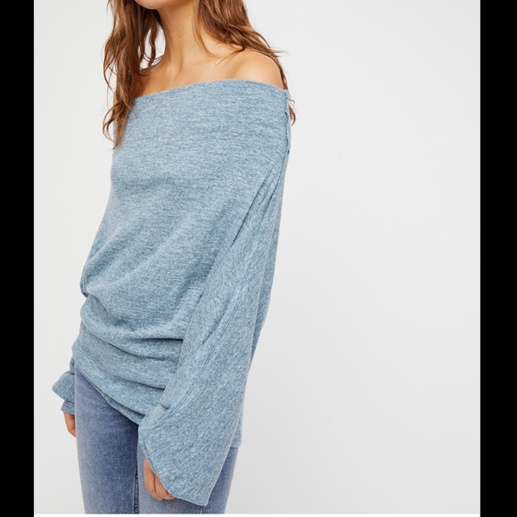 Free People Tops - Free People Sz M Heathered Off The Shoulder Top